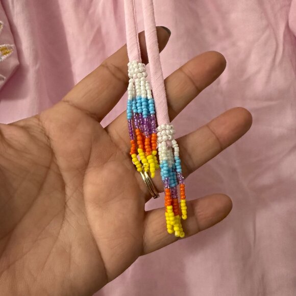 Apple Boulevard Pink Embroidered Puff Sleeve Peasant Blouse Womens Size Medium - Picture 3 of 7